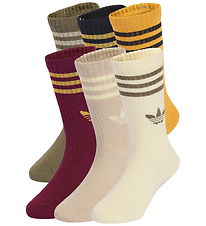 adidas Originals Strømper - 6-pak - 3S Crew - Maroon/Preyel/Warv