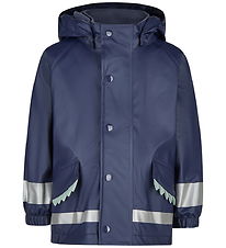 Sterntaler Regnjakke m. Fleece - PU - Dino Tines - Navy