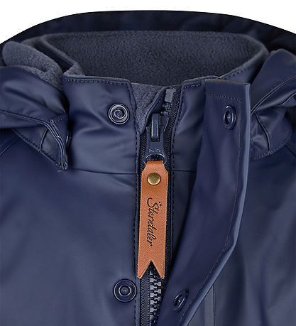 Sterntaler Regnjakke m. Fleece - PU - Dino Tines - Navy