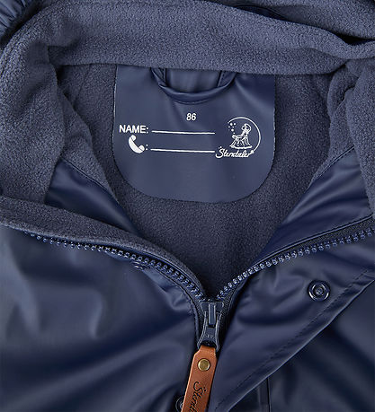 Sterntaler Regnjakke m. Fleece - PU - Dino Tines - Navy