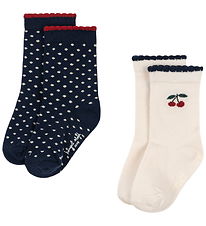 Konges Sløjd Strømper - 2-pak - Cherry Dot - Cherry Mix
