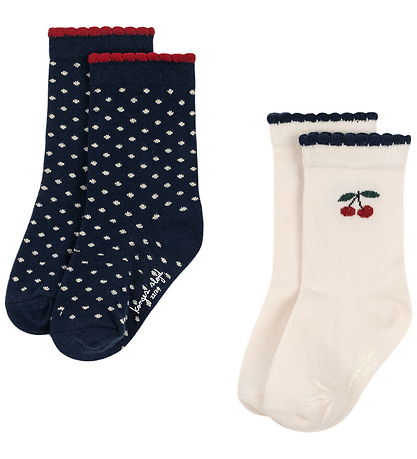 Konges Sløjd Strømper - 2-pak - Cherry Dot - Cherry Mix