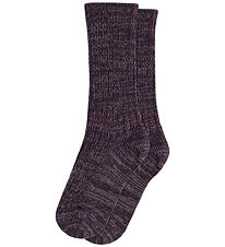 MP Strømper - Uld - Rib - Quinn - Dark Purple