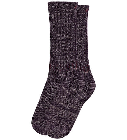 MP Strømper - Uld - Rib - Quinn - Dark Purple