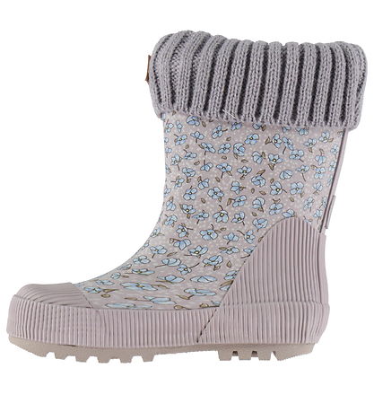 Wheat Termostøvler - Wader - Lilac Blue Flowers