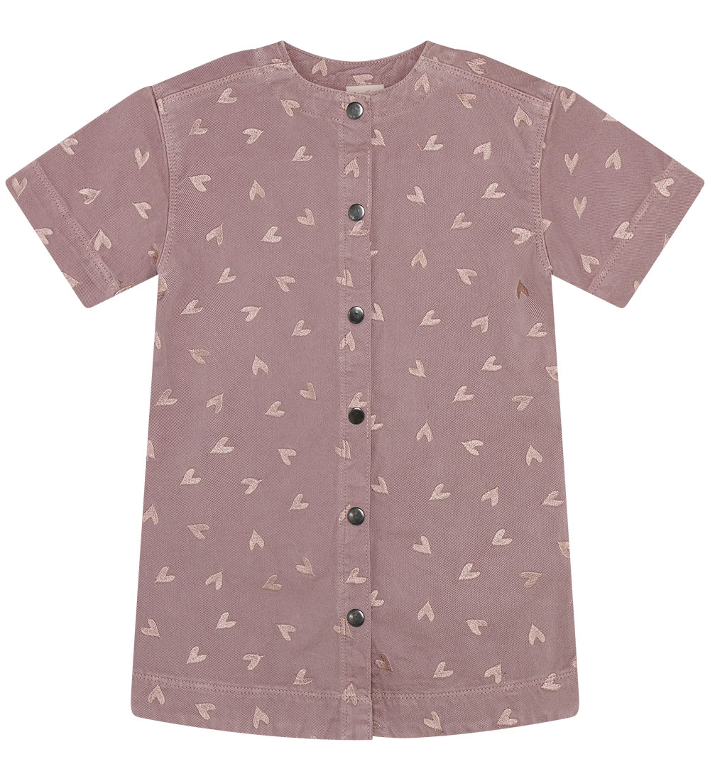Minymo Jeanskleid - Twill - Fawn m. Hearts - Minymo - 5 Jahre (110) - Kleider