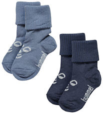Hummel Strømper - Uld - 2-pak - HmlMini - Ombre Blue/Flint Stone
