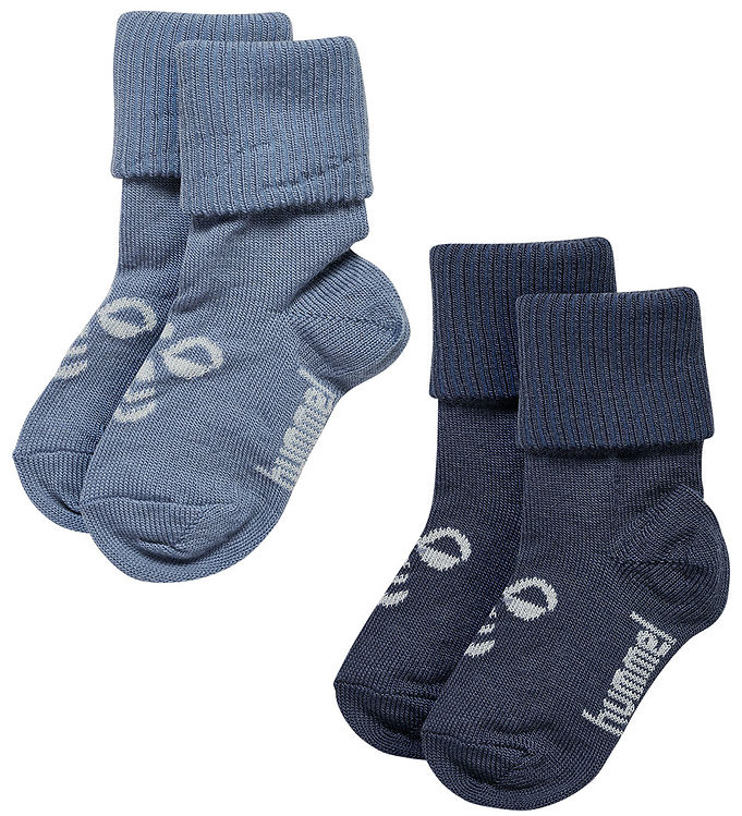 Hummel Strømper - Uld - 2-pak - HmlMini - Ombre Blue/Flint Stone