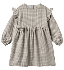 Wheat Kjole - Gro - Greybrown Check