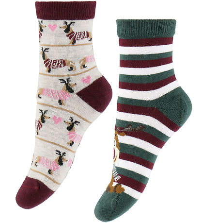 Kids Only Strømper - KogChristmas - 5-pak - Carbernet/Multi