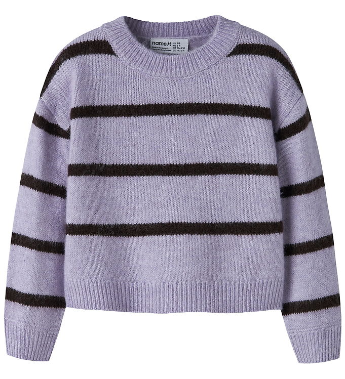 Name it Sweatshirt - Strik - NmfOlenska - Heirloom Lilac/Chocol