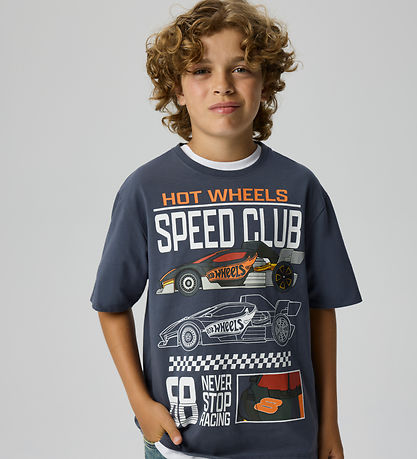 Name it T-shirt - NkmSiddi - Hotwheels - Ombre Blue