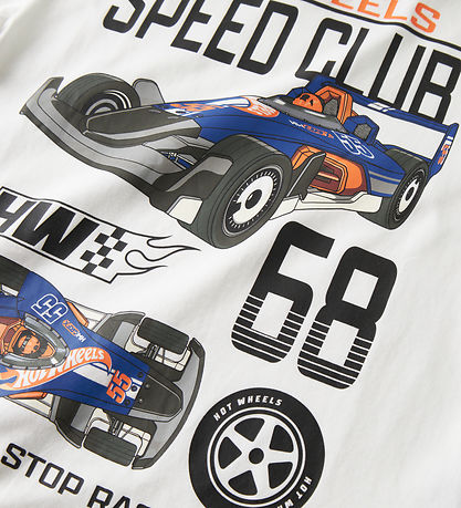 Name it T-shirt - NkmSiddi - Hotwheels - Bright White