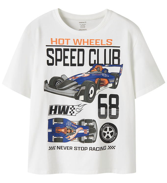 Name it T-shirt - NkmSiddi - Hotwheels - Bright White