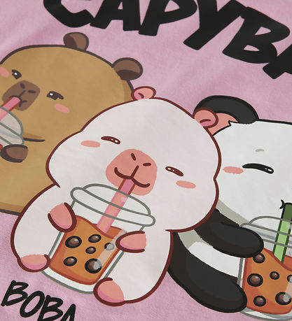 Name it T-shirt - NkfSylla - Capybara - Begonia Pink