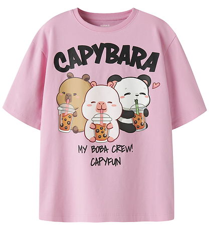 Name it T-shirt - NkfSylla - Capybara - Begonia Pink