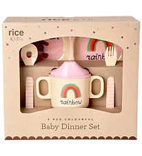 Rice Spisesæt - Melamin - 4 dele - Pink ABC