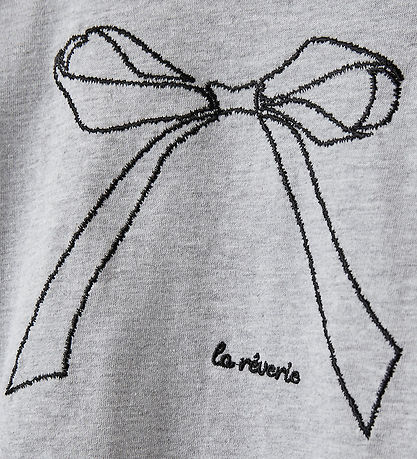 Sofire Schnoor Bluse - FleurKb - Grey Melange m. Sløjfe