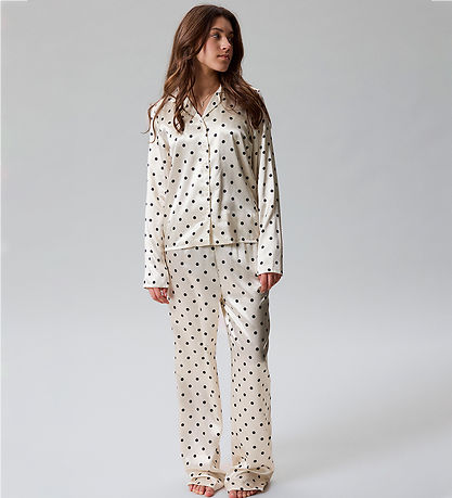 LMTD Pyjamas Sæt - NlfDreamy - Antique White/W. Pirate Black
