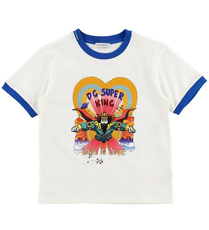 Dolce & Gabbana T-Shirt - Superhero - Weiß m. König
