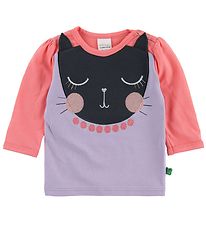 Freds World Blouse - Lavender/Coral w. Cat Freds World Blouse - Lavender/Coral w. Cat