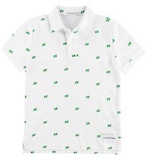 Polo Calvin Klein - Blanc av. Vert/CK Polo Calvin Klein - Blanc av. Vert/CK