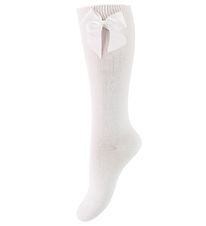 Condor Knee-High Socks w. Bow - White Condor Knee-High Socks w. Bow - White