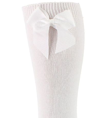 Condor Knee-High Socks w. Bow - White Condor Knee-High Socks w. Bow - White