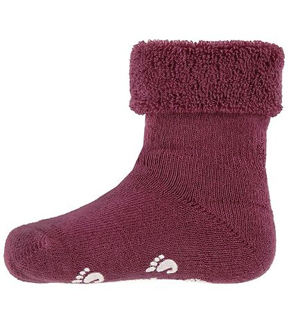 Fuzzies Babysocken m. Anti-Rutsch - Bordeaux Fuzzies Babysocken m. Anti-Rutsch - Bordeaux