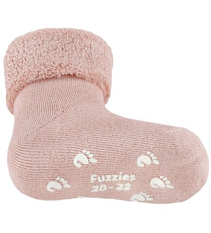 Fuzzies Baby Socks w. Anti-Slip - Powder Fuzzies Baby Socks w. Anti-Slip - Powder