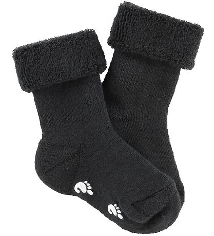 Fuzzies Baby Socks w. Anti-Slip - Charcoal grey Fuzzies Baby Socks w. Anti-Slip - Charcoal grey