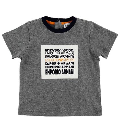 Emporio Armani T-shirt - 3-pak - Gråmeleret/Sort/Orange