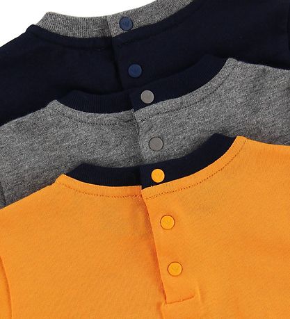 Emporio Armani T-shirt - 3-pak - Gråmeleret/Sort/Orange Emporio Armani T-shirt - 3-pak - Gråmeleret/Sort/Orange