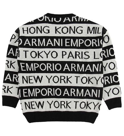 Emporio Armani Blússa - Ull - Svart/Hvít - röndótt