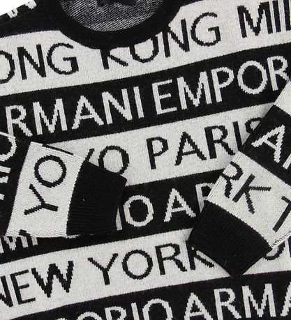 Emporio Armani Pullover - Wolle - Schwarz/Weiß gestreift Emporio Armani Pullover - Wolle - Schwarz/Weiß gestreift