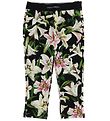 Dolce & Gabbana Leggings - Lilium - Svart m. Vita Liljor Dolce & Gabbana Leggings - Lilium - Svart m. Vita Liljor
