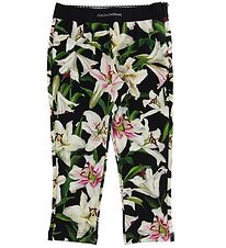 Dolce & Gabbana Leggings - Lilium - Black/White Lilies Dolce & Gabbana Leggings - Lilium - Black/White Lilies