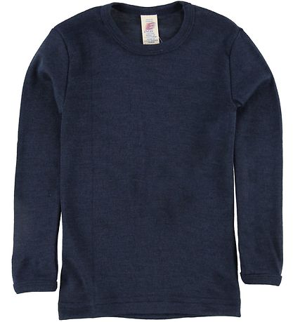 Engel Long Sleeve Top - Wool/Silk - Navy-Blue Engel Long Sleeve Top - Wool/Silk - Navy-Blue