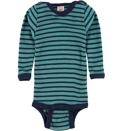 Engel Body L/S - Wool/Silk - Ice-blue/Navy-blue Engel Body L/S - Wool/Silk - Ice-blue/Navy-blue