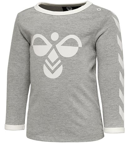 Hummel Bluse - HMLFlipper - Gråmeleret m. Logo Hummel Bluse - HMLFlipper - Gråmeleret m. Logo