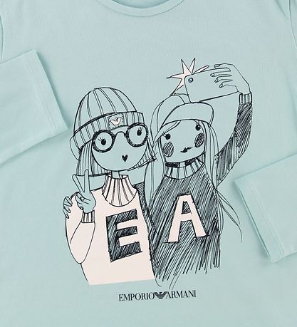Emporio Armani Bluse - Lyseblå m. Print Emporio Armani Bluse - Lyseblå m. Print