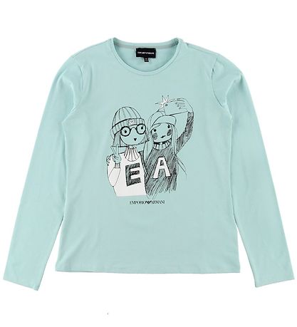 Emporio Armani Bluse - Lyseblå m. Print Emporio Armani Bluse - Lyseblå m. Print