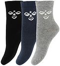 Hummel Socks - HMLSutton - 3-Pack - Black/Navy/Grey Melange