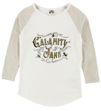 Bonton Bluse - Hvid/Gråmeleret m. Print
