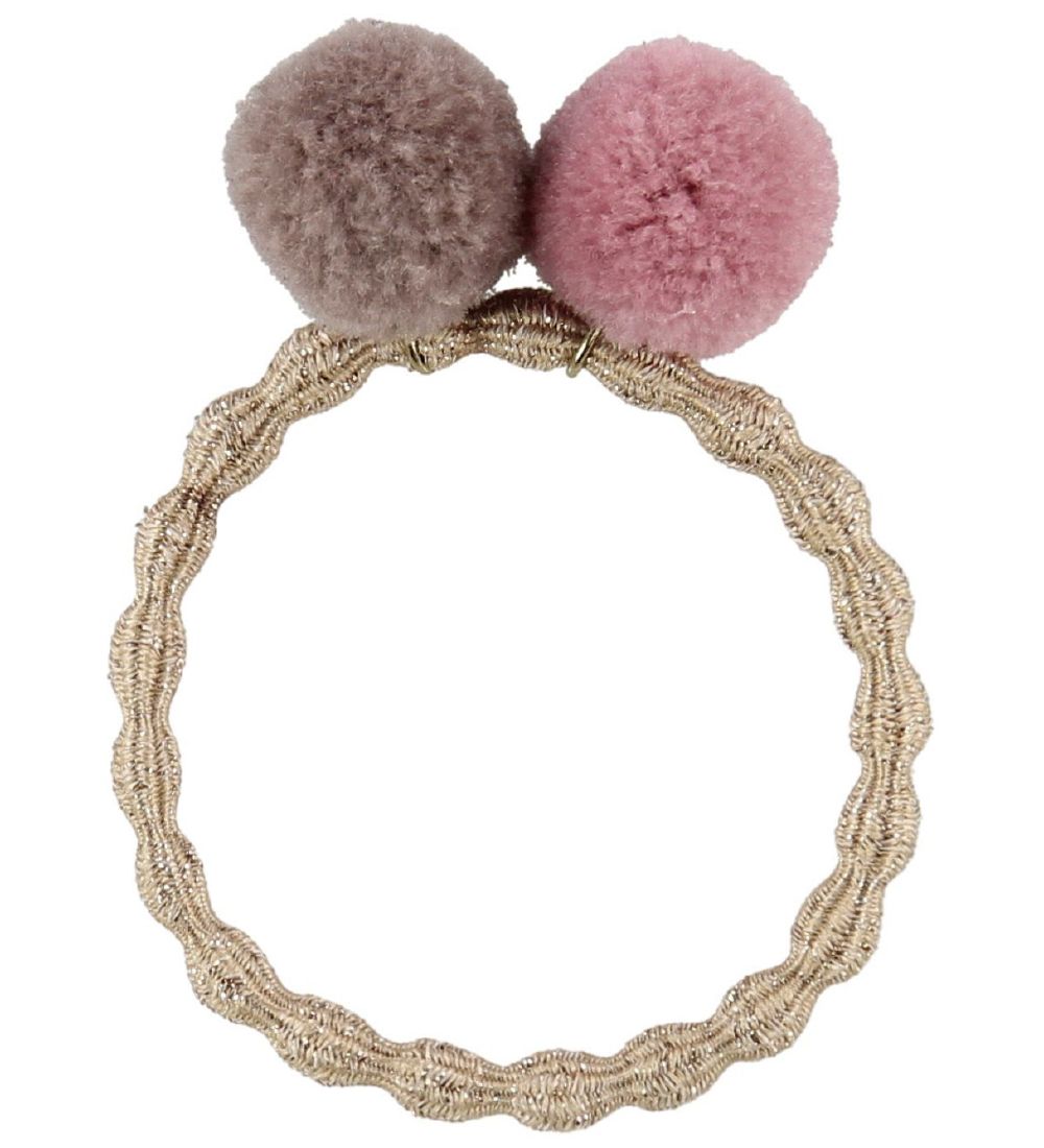 Kknekki Haargummi - Gold Glitzer m. Pom-Pom - Kknekki - One Size - Haarschmuck