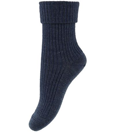 Chaussettes MP - Laine - Marine Chiné av. Rib Chaussettes MP - Laine - Marine Chiné av. Rib