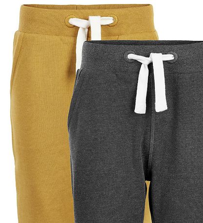 Minymo Sweatpants - 2-pak - Karrygul/Koksgrå