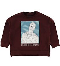 Emporio Armani Sweatshirt - Bordeaux m. Print Emporio Armani Sweatshirt - Bordeaux m. Print