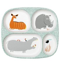 Petit Jour Paris 4-Room Plate - Melamine - White w. Animals Petit Jour Paris 4-Room Plate - Melamine - White w. Animals