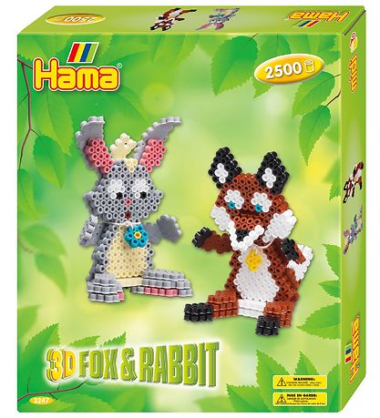 Hama Midi Pärlor Set - 2500 st. - 3D - Räv & Kanin Hama Midi Pärlor Set - 2500 st. - 3D - Räv & Kanin